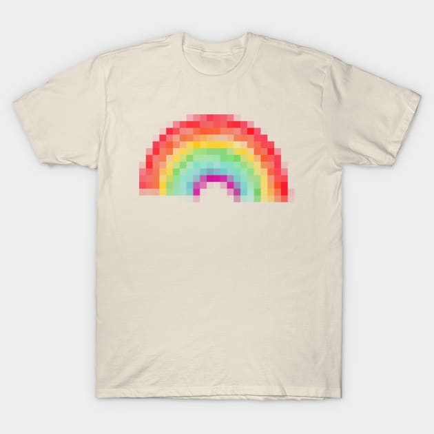 8 bit Rainbow T-Shirt by batwitharaygun